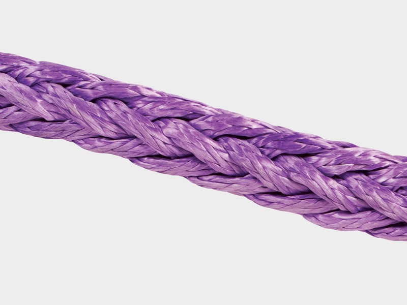Durable purple rope for industrial and outdoor use, high-quality synthetic fiber.