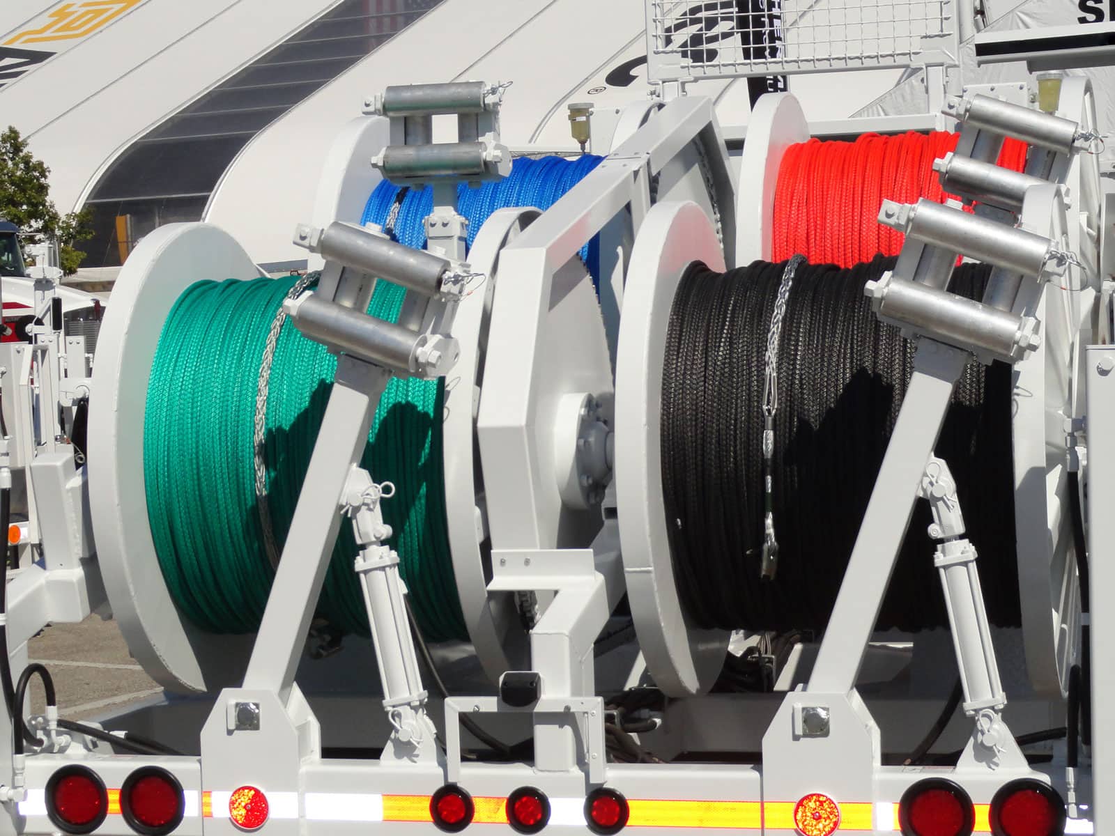 Spools of rope used by utility company
